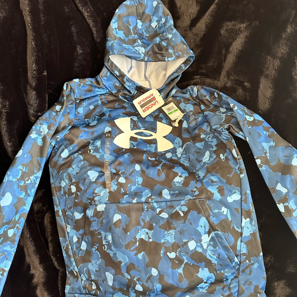Under Armour Blue and Black Camo Hoodie